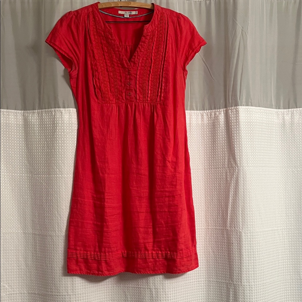 Boden Red Short Sleeve Mini Dress